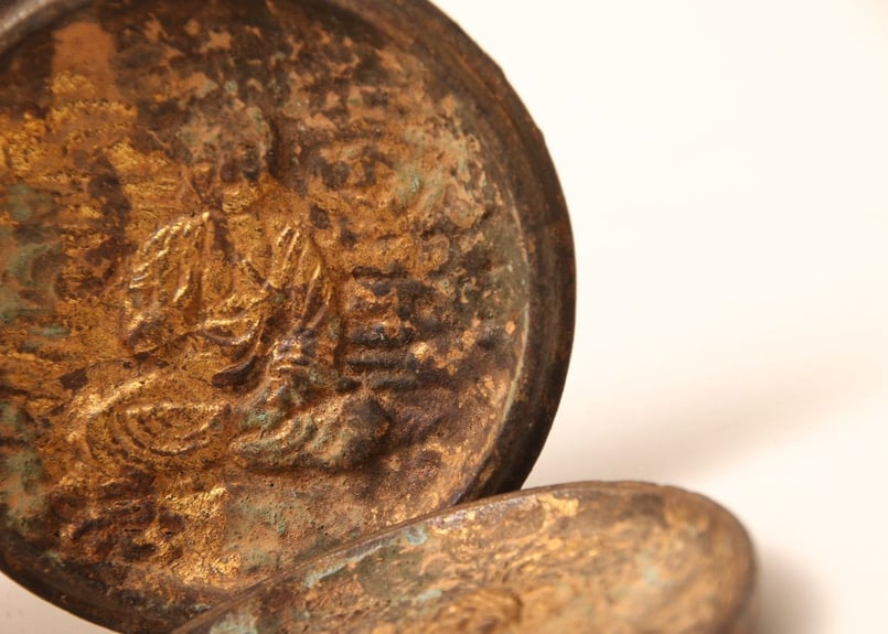 仏像 懐中仏 骨董品 古美術 銅製 懐中仏 仏像 鍍金 骨董品 唐物 時代物 置物 高さ 7.3㎝No