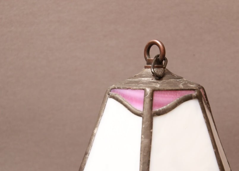 電傘/ランプ傘/ペンダントライト/蝋燭傘/ヴィンテージ/ステンドライト