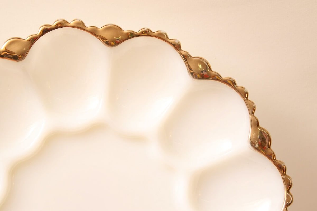 Fire king/レトロ/USA/50S/dish/エッグプレート/ミルクガラス/お皿/ヴィ