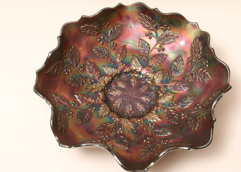 昭和レトロ/CARNIVALGLASS/カーニバルグラス/indianglass/オーバル/パ