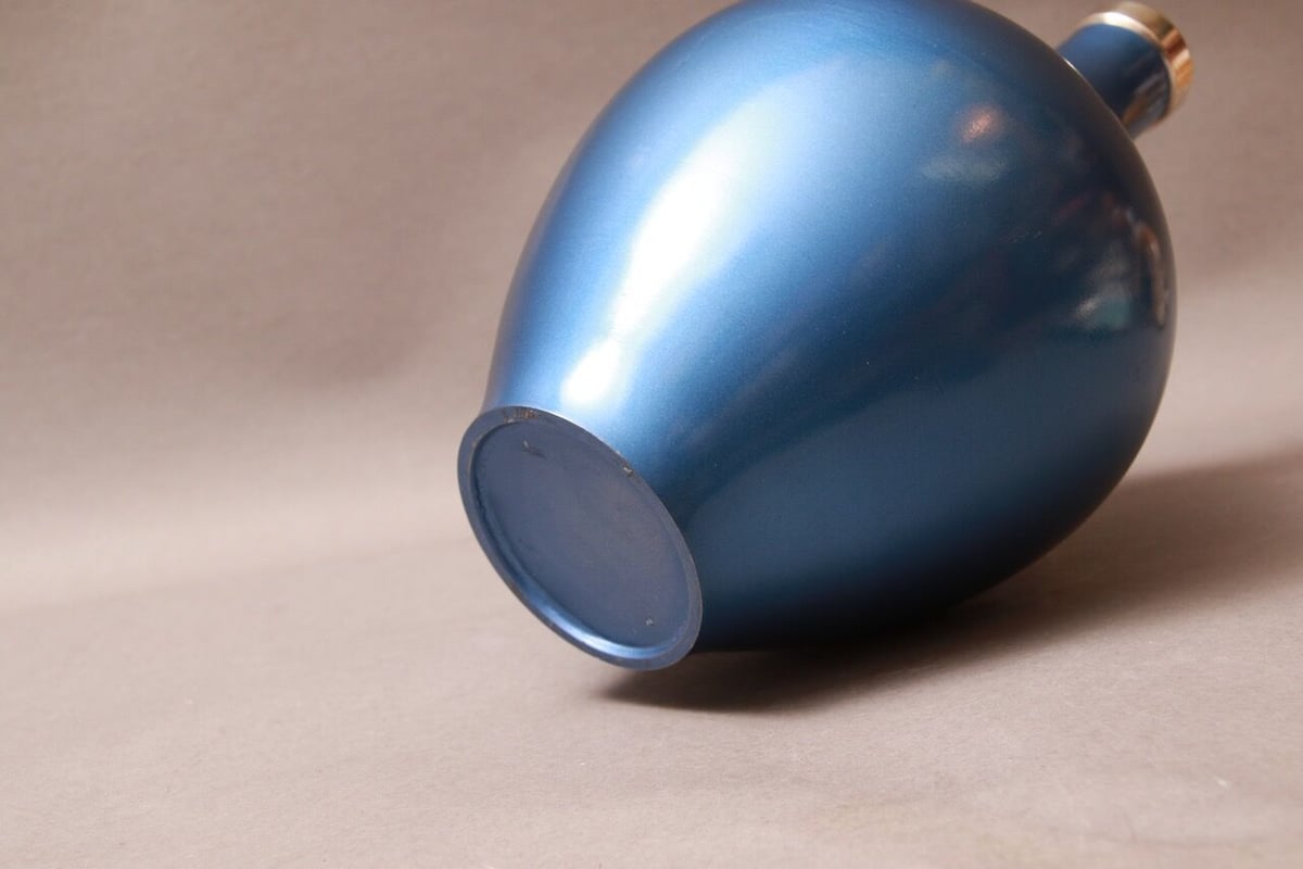 ヨーロッパ/花瓶/germany/壺/デザイン/70S60S/青系/金属/ヴィンテージ