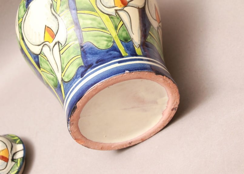 ポルトガル/花瓶/壺/蓋付き/糖菓壺/ヴィンテージ/レア/カケあり