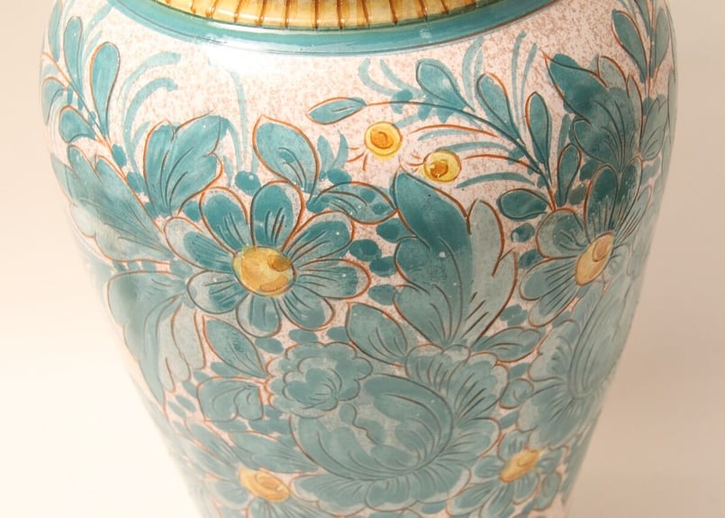 flower vase/花瓶/DERUTA/ハンドペイント/イタリア製/手書き/壺/ITALY...