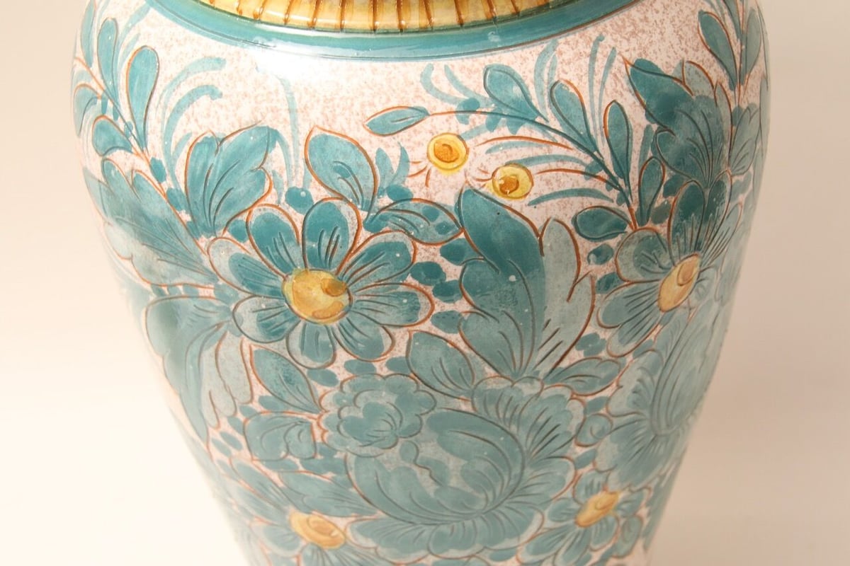 flower vase/花瓶/DERUTA/ハンドペイント/イタリア製/手書き/壺/ITALY...