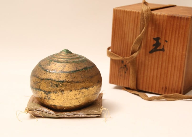 茶道具吉向松月窯茶入共箱V6657
