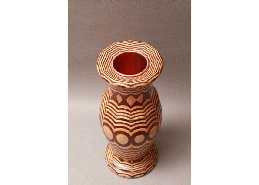 花瓶/木工/北欧/flowervase/60S/ヴィンテージ/寄木/壺/花差し/オブジェ