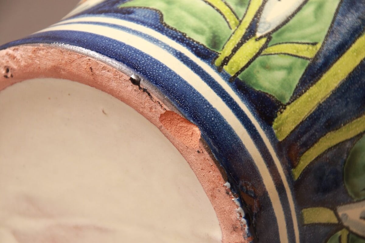 ポルトガル/花瓶/壺/蓋付き/糖菓壺/ヴィンテージ/レア/カケあり