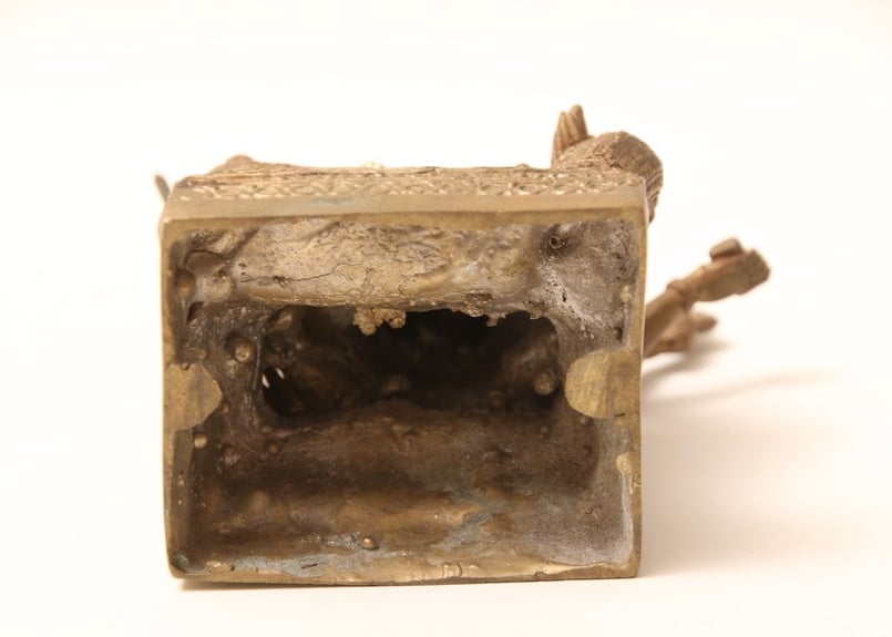 【 タイ鍍銀仏 】　骨董携行仏　ブラーフミー系文字刻 仏像/タイ仏/ブラフマー神/4面/古物/タイ/タイ仏像/ヒンドゥー教