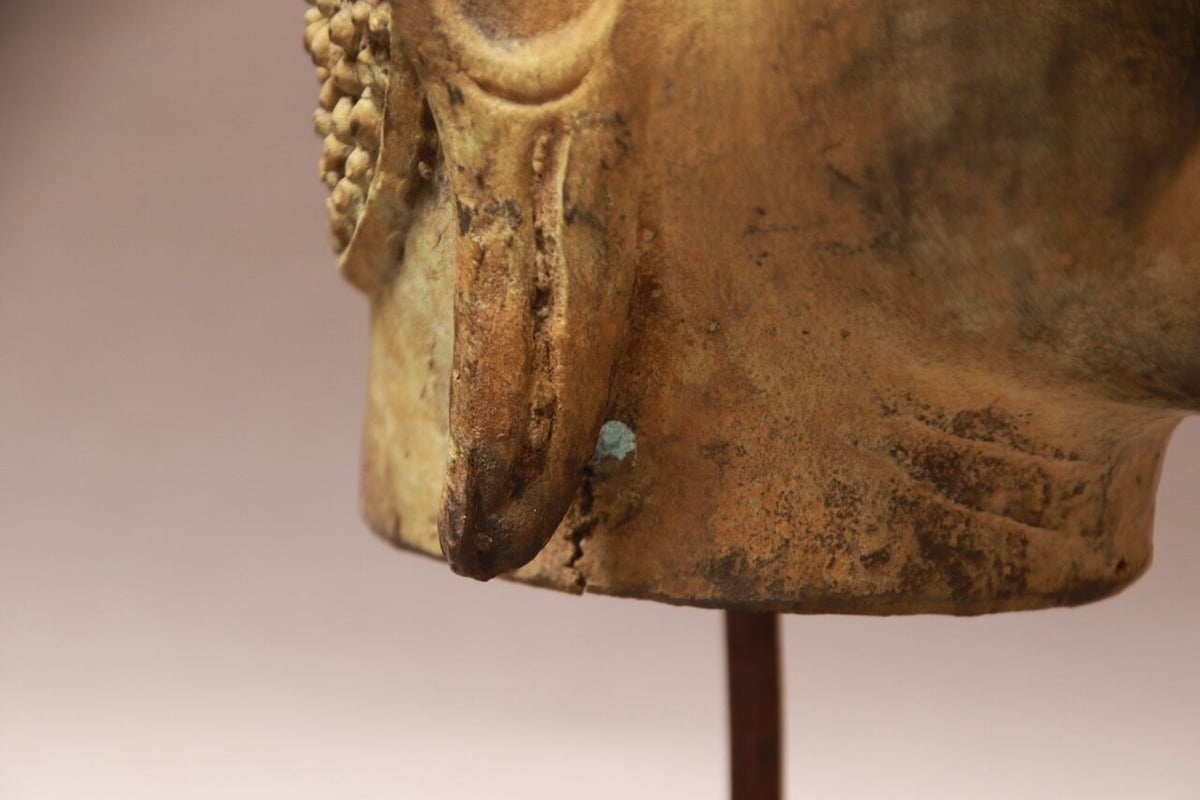 タイ/スコータイ王朝/仏像/頭部/仏頭/青銅/アユタヤ/カンボジア/古い仏