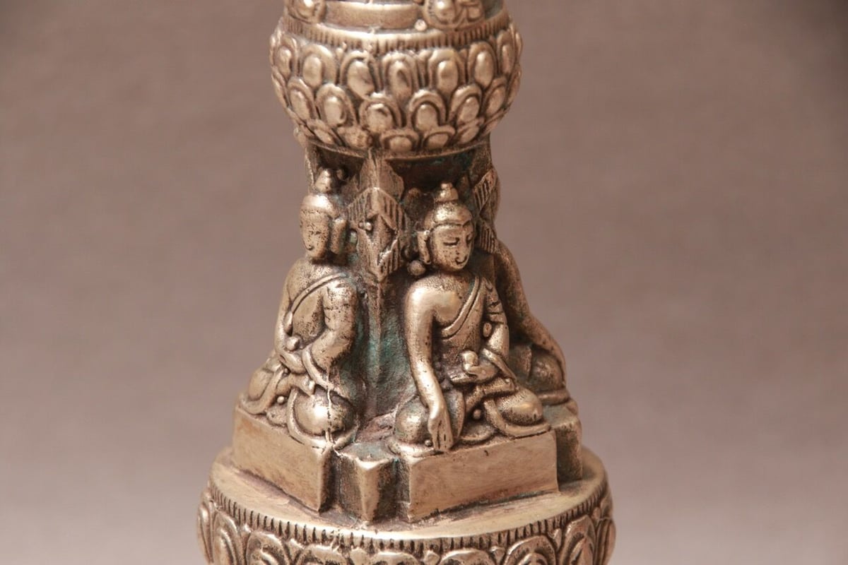 収蔵品 アンティーク 珍品 チベット仏像 刺繍 ネパール 観音送子