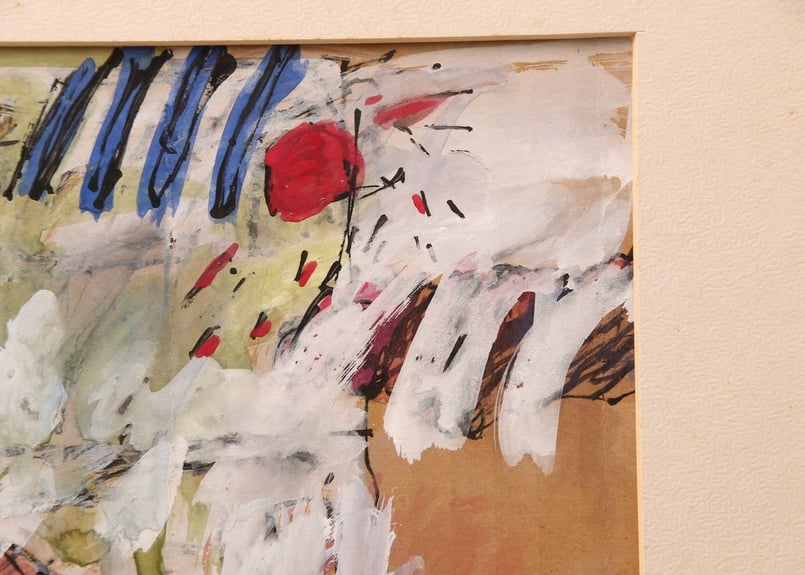 真作】昭和レトロ/金子善明/抽象画/油絵/ヴィンテージ/現代美術/絵画