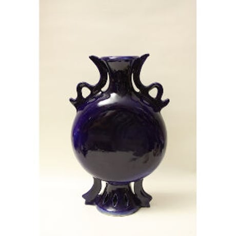 ヴィンテージ/flower vase/花瓶/DERUTA/藍色/イタリア製/壺/ITALY/レア