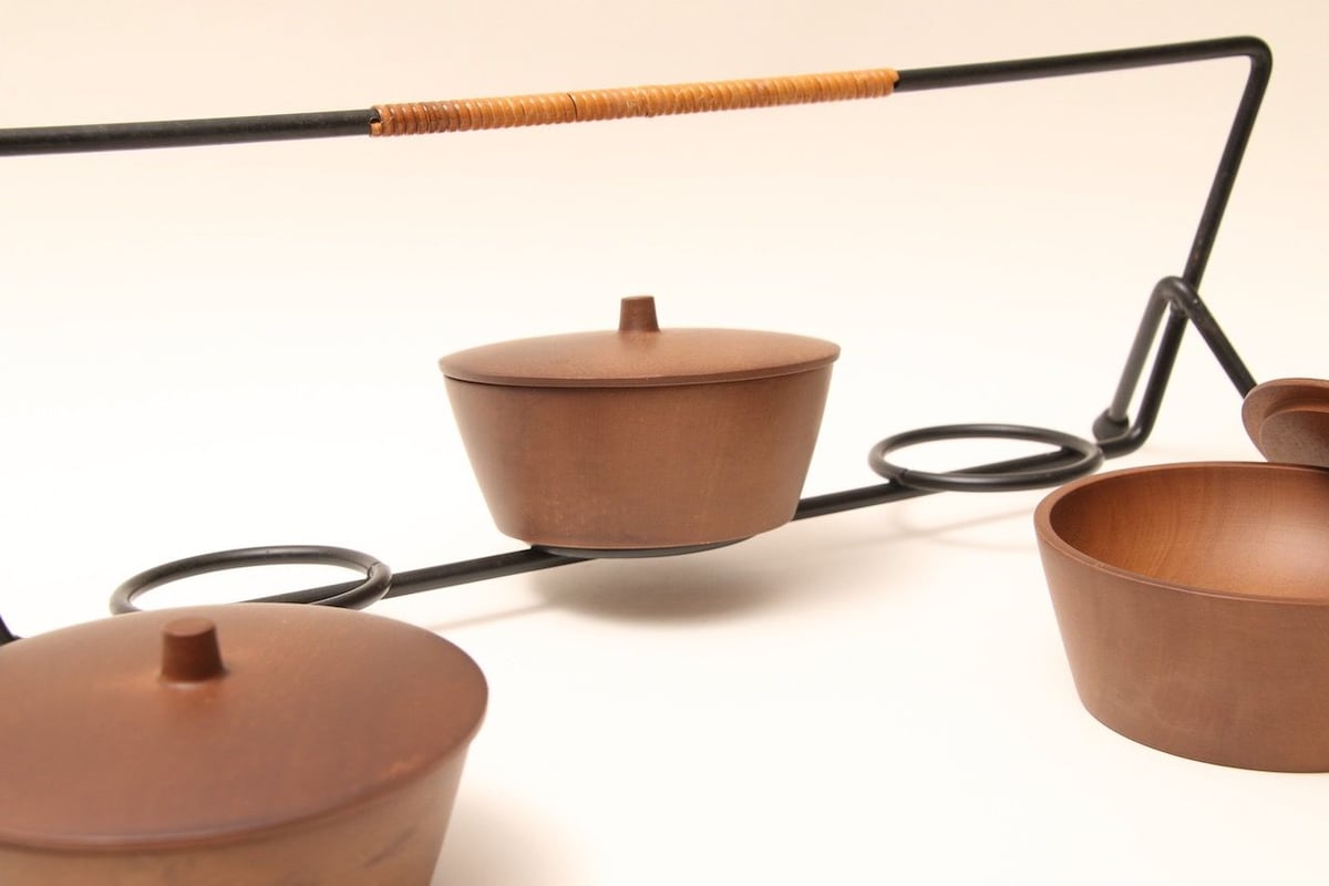 昭和レトロ/茶道具/茶葉入れ/木工/小物入れ/鉄製/レトロ