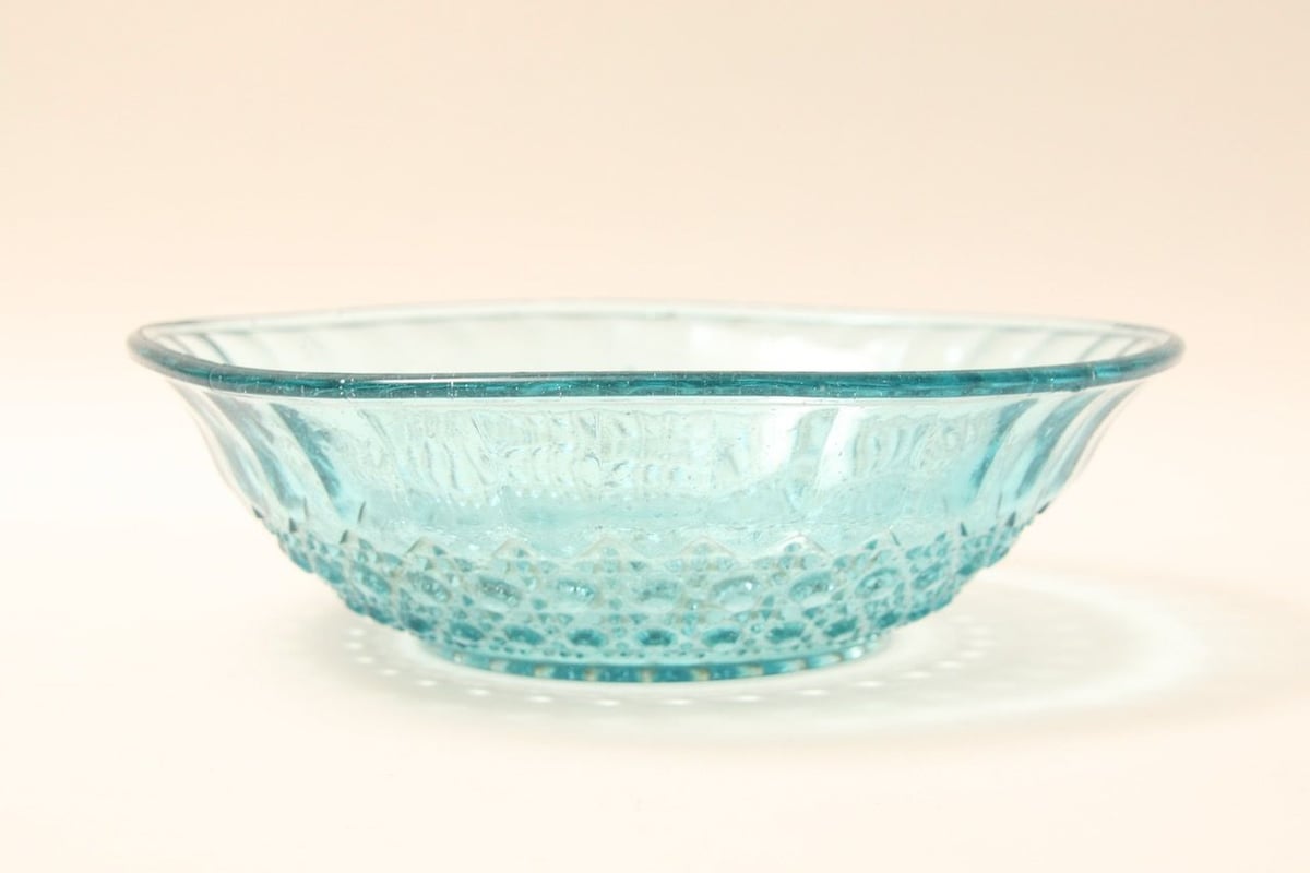 昭和レトロ/ガラス皿/気泡/お皿/歪/レトロ/プレス皿/古道具