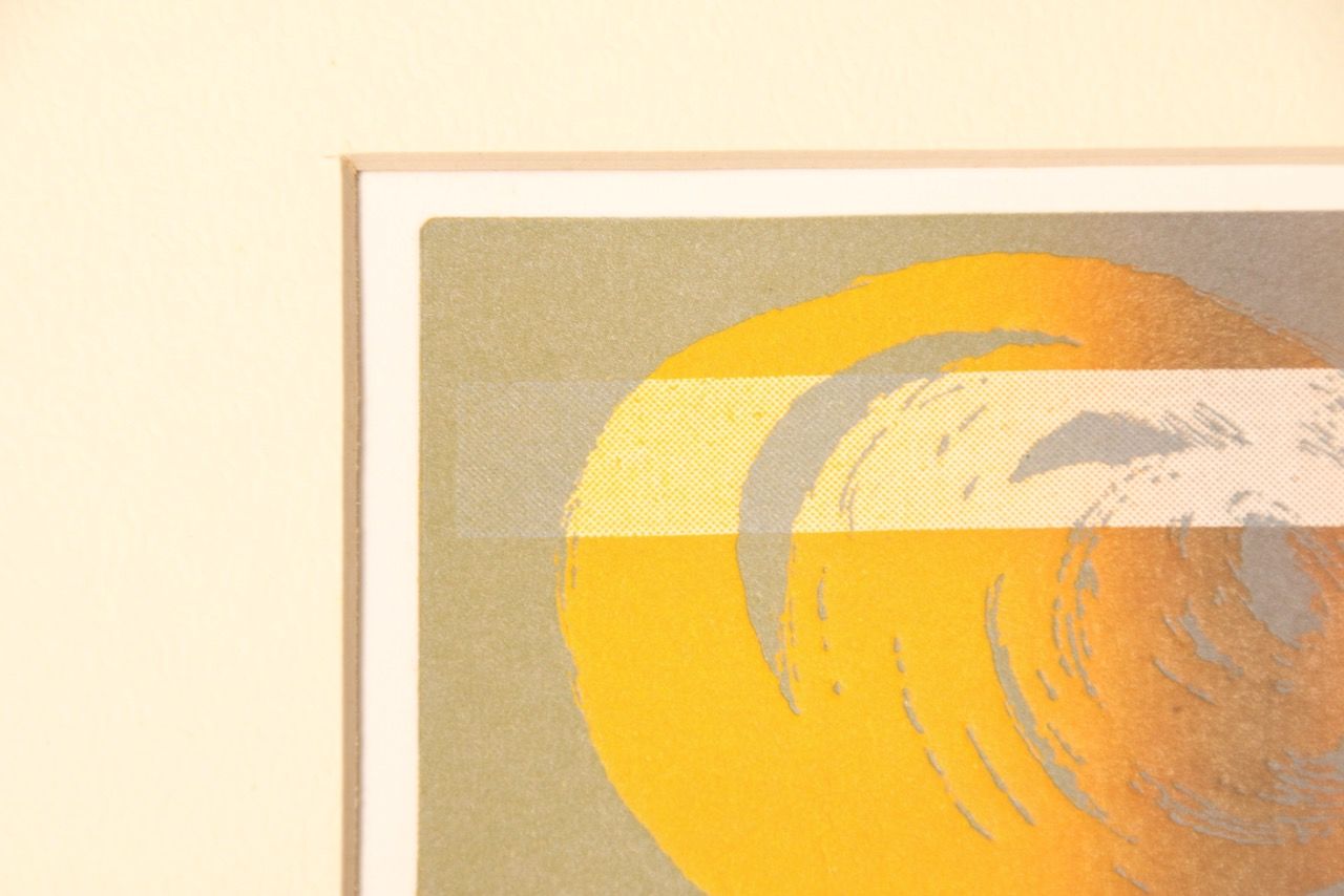 真作】昭和レトロ/版画/河合勝三郎/1990/アート/抽象版画/美術/古道具