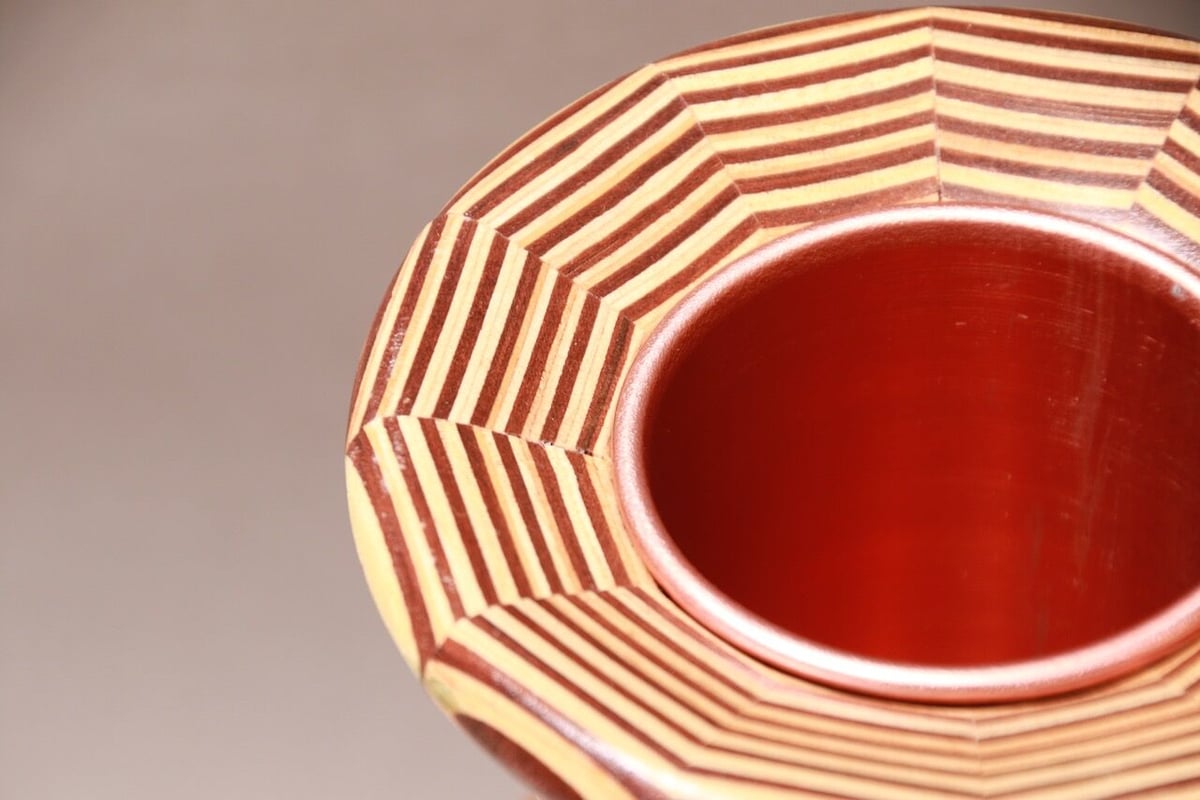 花瓶/木工/北欧/flowervase/60S/ヴィンテージ/寄木/壺/花差し/オブジェ