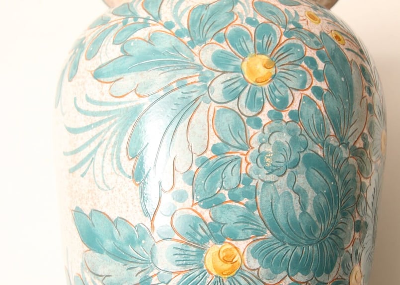 古典 ヴィンテージ イタリア製 手描き花瓶 Italy P.B. 花瓶 