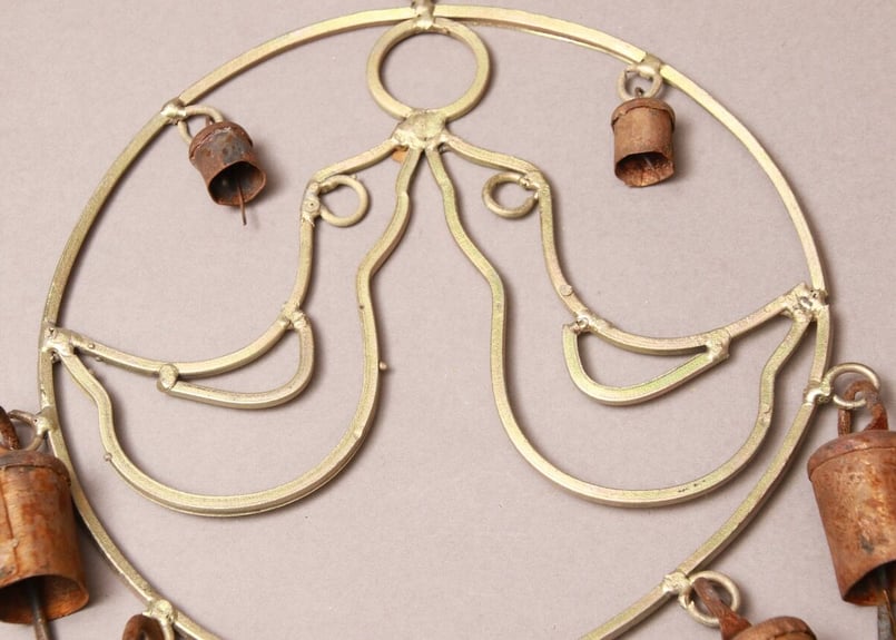 昭和レトロ/INDIA/真鍮/1枚/レア/飾りベル/可愛い/イラスト/彫刻