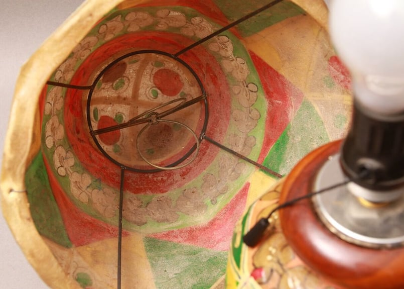 昭和レトロ/電傘/パキスタン/金属/装飾/パキスタンランプ/キャメル