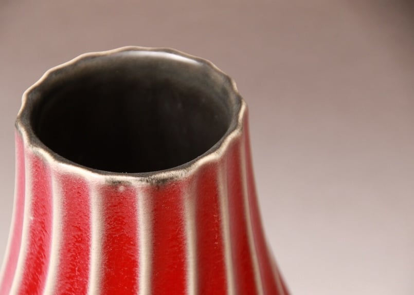 ドイツ/花瓶/fatlava/germany/壺/デザイン/70S60S/マウンテン/赤黒/ヴ