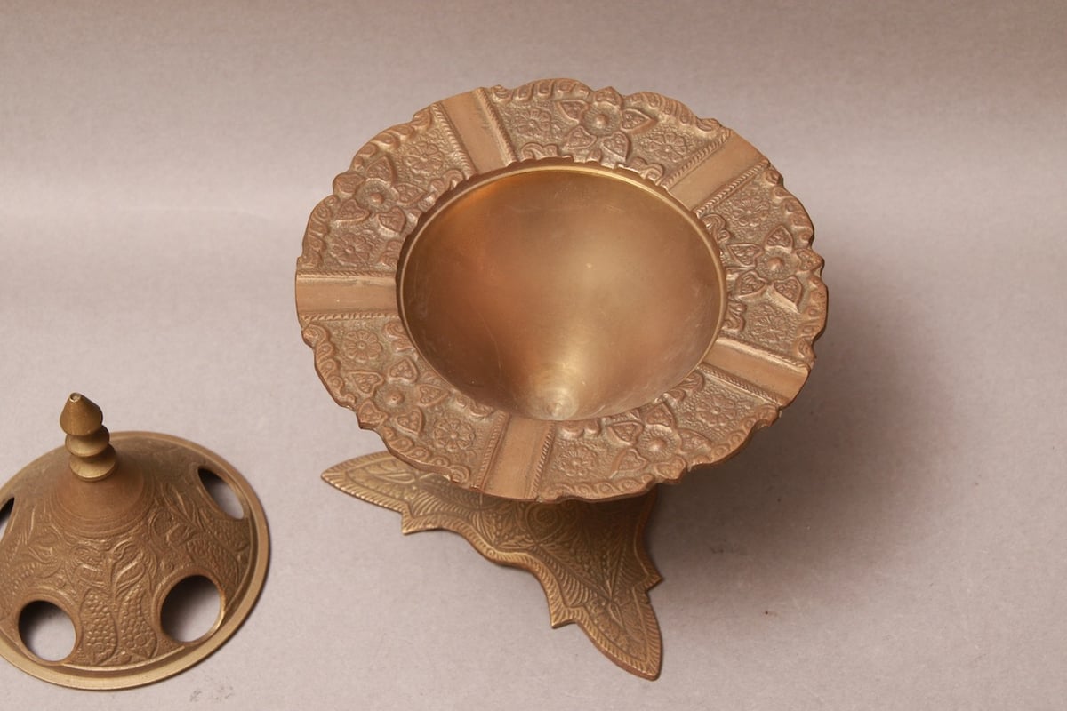 真鍮シカアクセサリー掛けインド製置物 ブラス