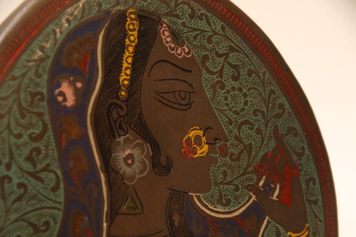 昭和レトロ/イラスト/真鍮/レア/飾り皿/可愛い/イラスト/彫刻