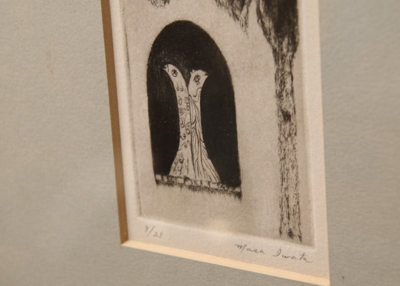 模写】【版画】版画/レトロ/iwata masa/幻想的/絵画/美術/レトロ/骨董