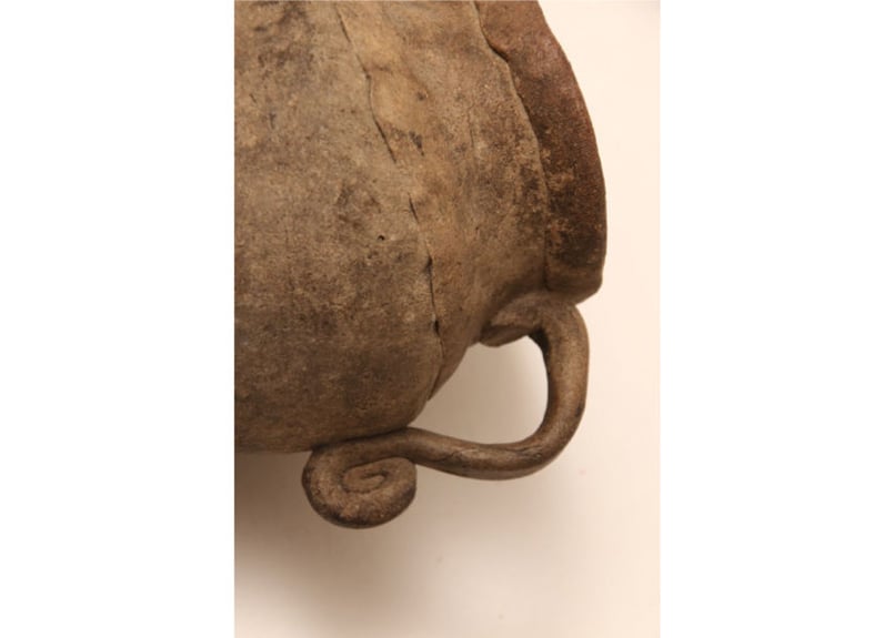 練上徳利　壺　花入　時代物 幕末期/明治/土器/手付土器/鴨徳利/花差し/水汲み/壺/注ぎ口