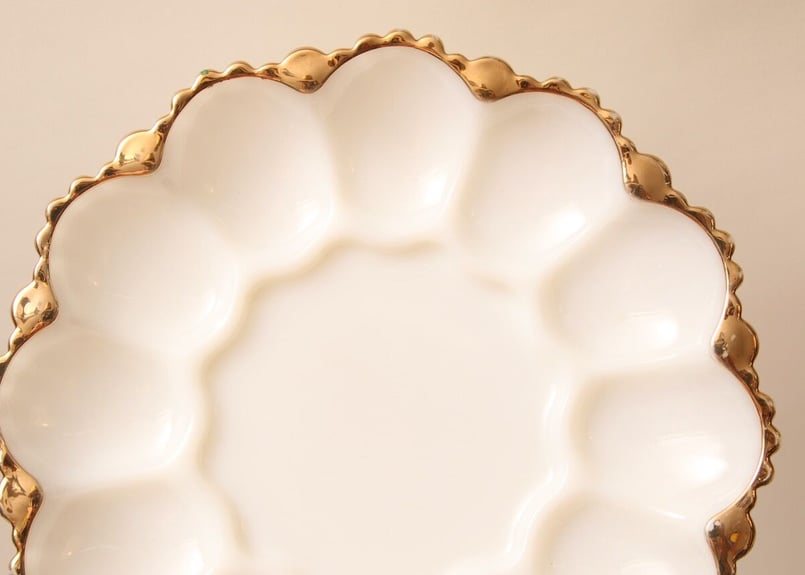 Fire king/レトロ/USA/50S/dish/エッグプレート/ミルクガラス/お皿/ヴィ