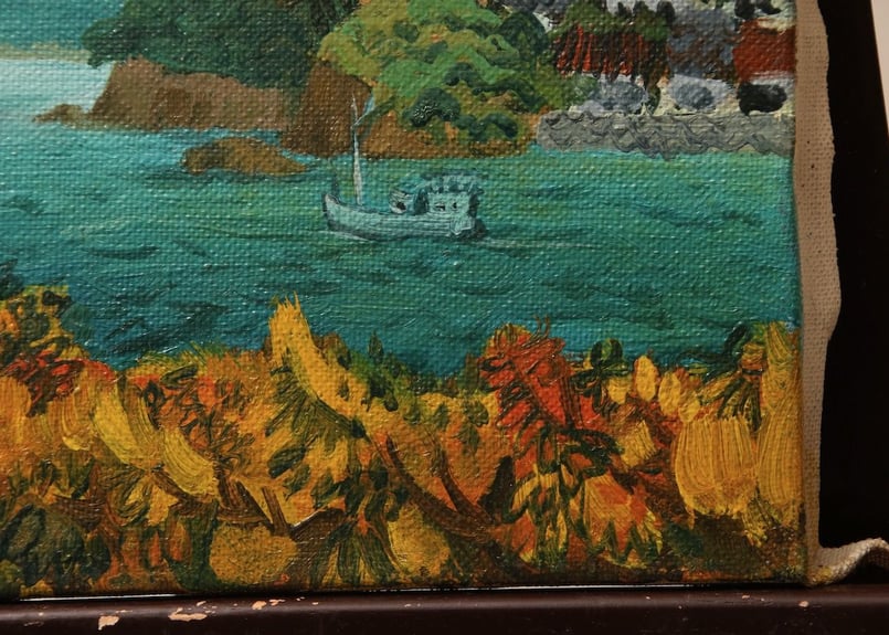 真作】昭和レトロ/田崎 徹/雄島/一陽会/絵画/画家/ヴィンテージ