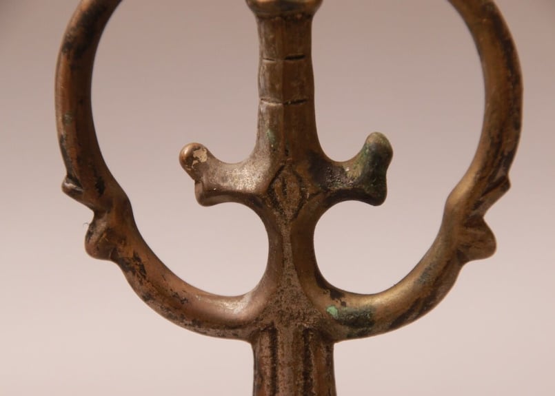 仏教美術　銅製　仏具　遊環　錫杖　箱付　C　8715 仏教美術 銅製 仏具 遊環 錫杖 箱付 C 8715