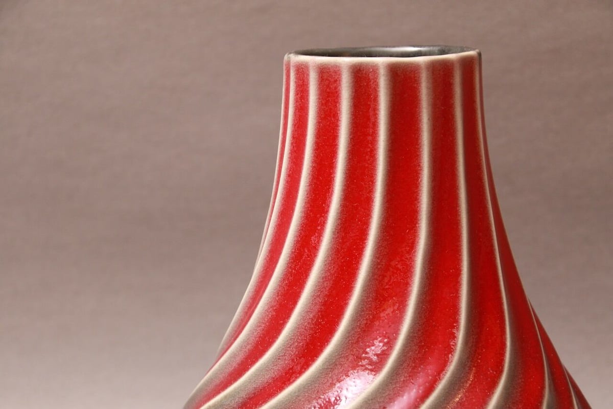 ドイツ/花瓶/fatlava/germany/壺/デザイン/70S60S/マウンテン/赤黒/ヴ