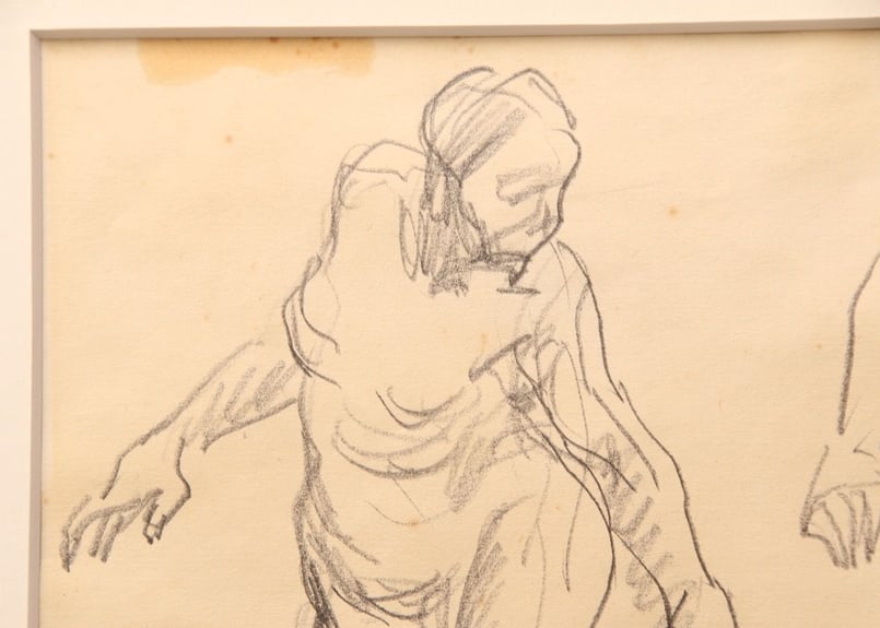 真作】昭和レトロ/金子善明/デッサン画/鉛筆/ヴィンテージ/現代美術