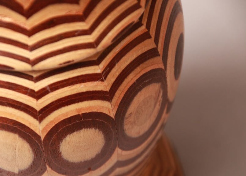 花瓶/木工/北欧/flowervase/60S/ヴィンテージ/寄木/壺/花差し/オブジェ