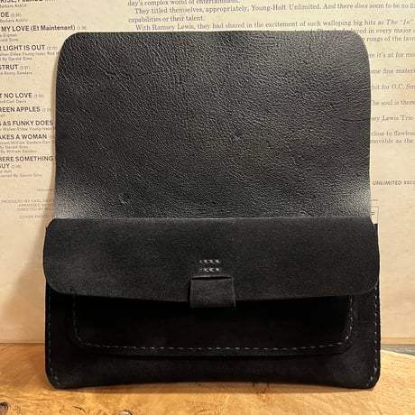 kudu革長財布　Long Wallet (black/suede/kudu)Lot#280