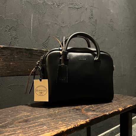 1点限り 間口が広いバッグ 秋冬バッグ スエード黒 kudu革 #299