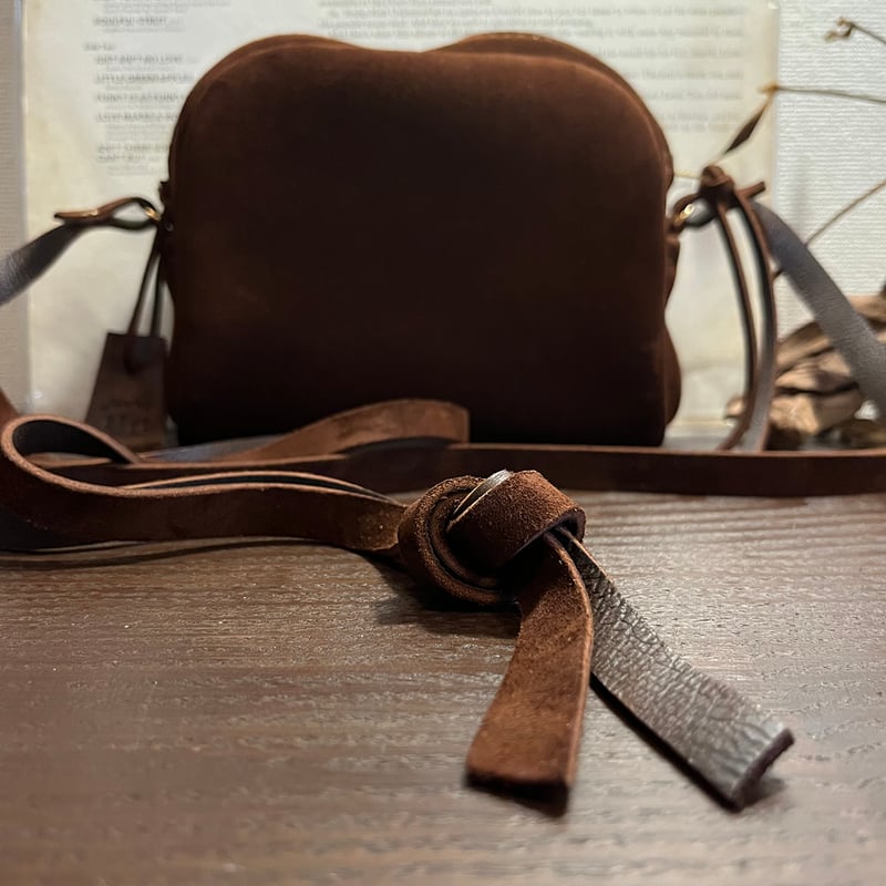 冬コーデポシェット チョコレート色 ブラウン kudu革スエード #200 冬コーデポシェット チョコレート色 ブラウン kudu革スエード #200