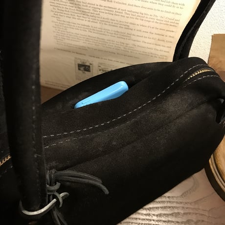 Shoulderbag 303. (Black/suede/kudu)Lot#138 サイトウ様オーダー出品