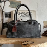 Handbag(gray/suede/kudu)Lot#079