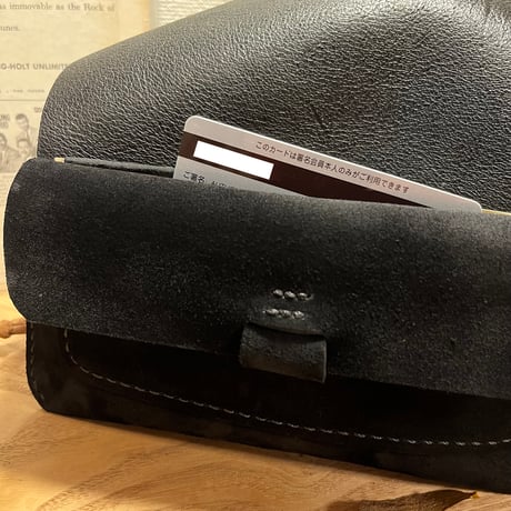 kudu革長財布　Long Wallet (black/suede/kudu)Lot#266