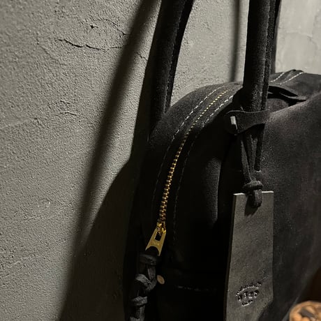 Hand/Shoulderbag 303.(Black/suede/kudu)Lot#327-048 akko様オーダー出品