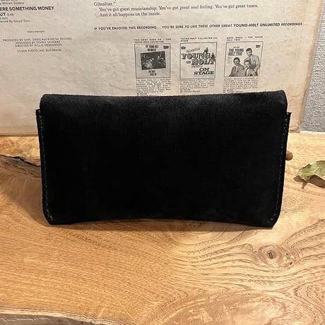 kudu革長財布　Long Wallet (black/suede/kudu)Lot#265