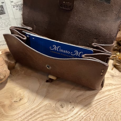 プエブロレザー財布　プエブロ財布　プエブロレザーで作った財布　プエブロレザーコンパクト財布／Lot#210