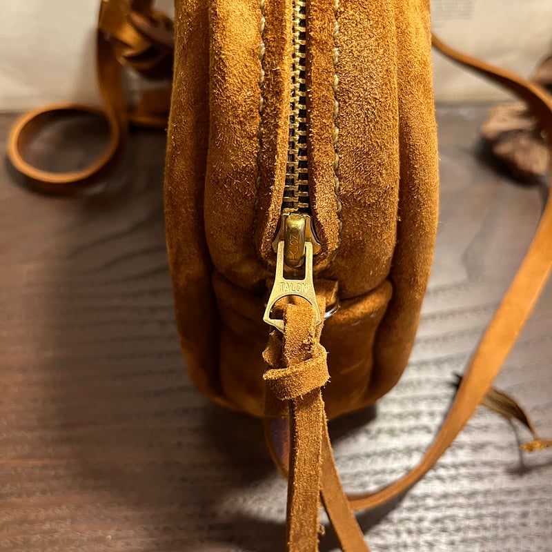 kudu革ポシェット kudu革スエードポシェット キャメル色ポシェット