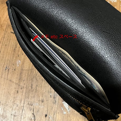 kudu革長財布 Long Wallet (black/suede/kudu)Lot#375