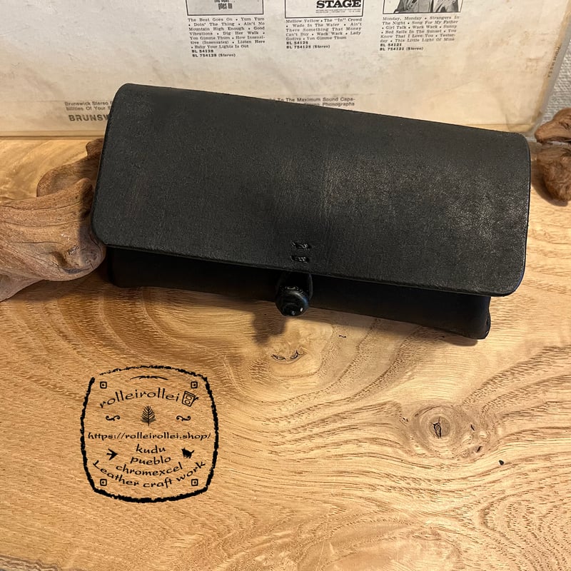 レザー製コンパクト財布 黒 コードバン　茶色プエブロ 0440253020637_5-brG?$VS_1500$