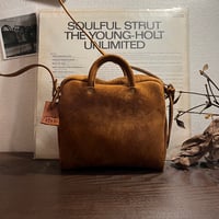 kudu革ポシェット　kudu革スエードポシェット　キャメル色ポシェット　kuduポシェット／ Lot#198