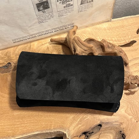 kudu革長財布　Long Wallet (black/suede/kudu)Lot#266