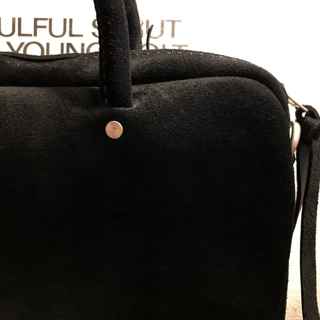Handbag Square／2Wayバッグ　ショルダーバッグ黒　スエードバッグ　Lot#162