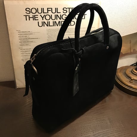 Handbag Square／2Wayバッグ　ショルダーバッグ黒　スエードバッグ　Lot#162